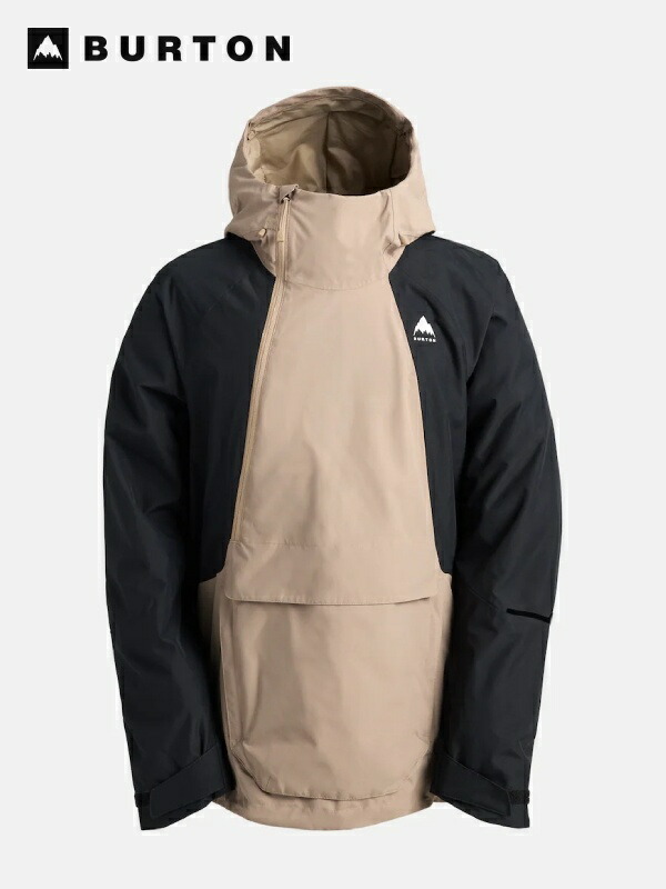 BURTON バートン｜25/26模範例 Men\u0027s Reserve 2L Relaxed Anorak Jacket #SUMMIT TAUPE/TRUE BLACK [302591] メンズ 取っておく 2L 伸び伸びする パーカ 上衣【S_30】