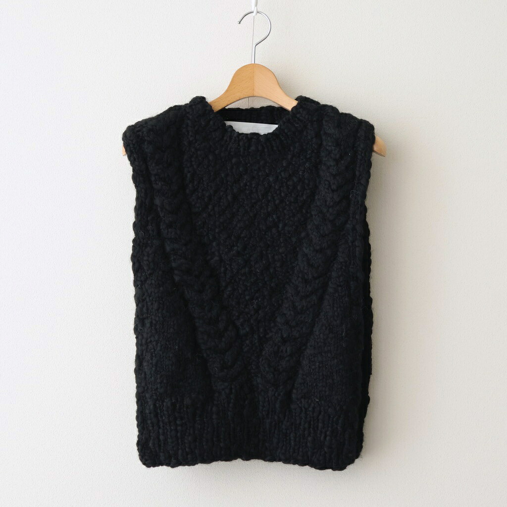 the last flower of the afternoon｜夜を紡ぐ Knitted vest #black [TLF-126-hkn001]｜TAMAYA-GROUP店