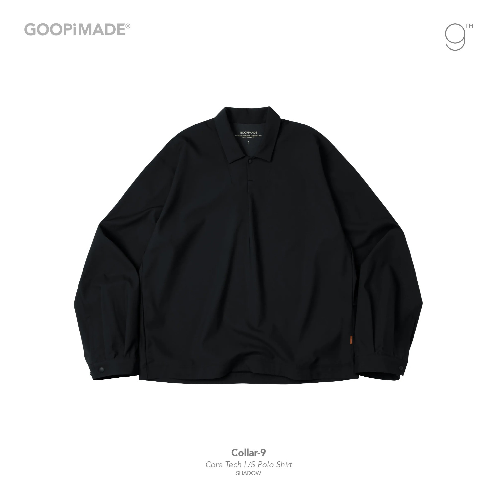 GOOPiMADE｜Collar-9 Core Tech L/S Polo Shirt #Shadow [GOOPI-25AW-OCT-03]