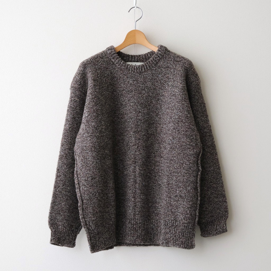 Caledoor｜British Wool Crew Neck Knit Made by macalastair #Light Graphite&times;Gritstone [6033-1302]｜TAMAYA-GROUP店