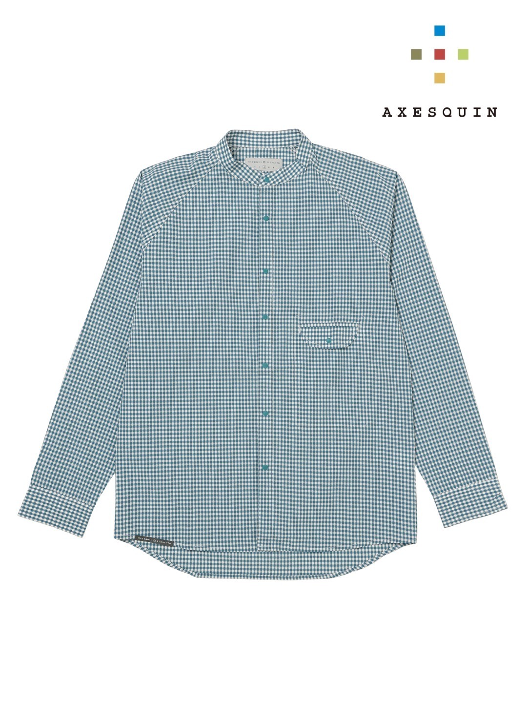 AXESQUIN アクシーズクイン｜ギンガムサッカーのバンドカラーシャツ #ロクショウ [21116]｜TAMAYA-GROUP店