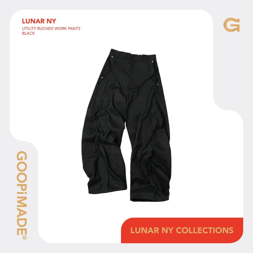 GOOPiMADE｜Lunar 26 - Utility Ruched Work Pants #Black [GOOPI-26SS-FEB-01]