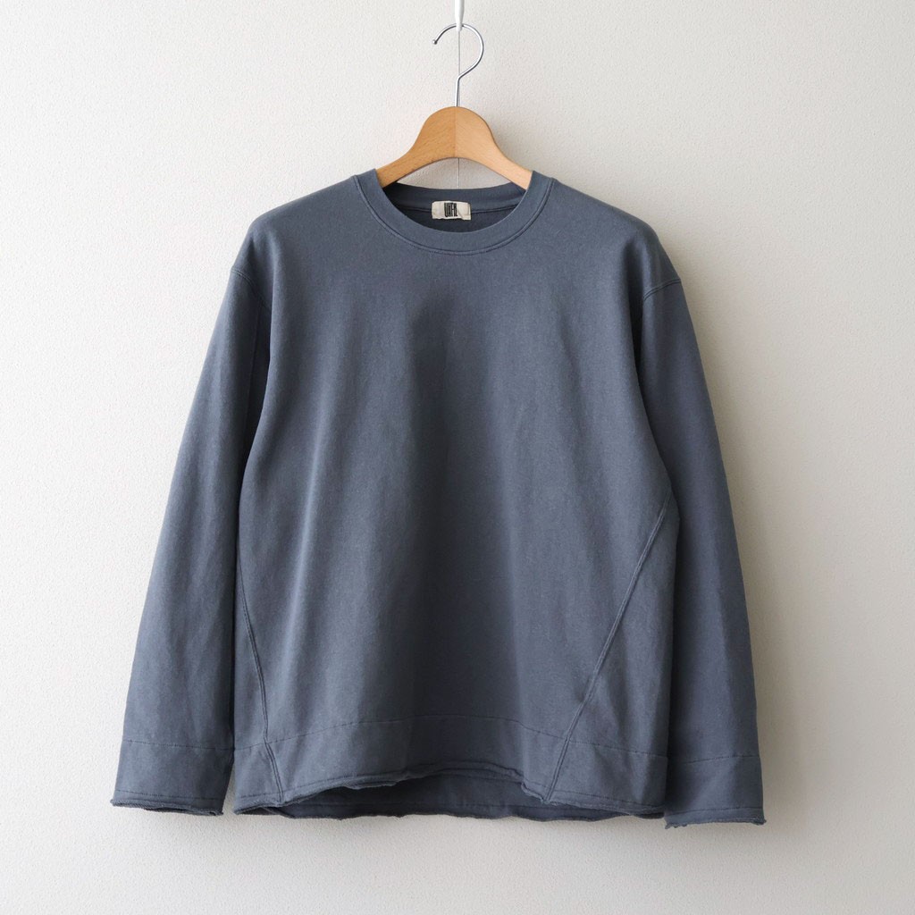 UNFIL｜cotton open-end yarn terry sweat shirt #steel blue [WXSP-UW119]