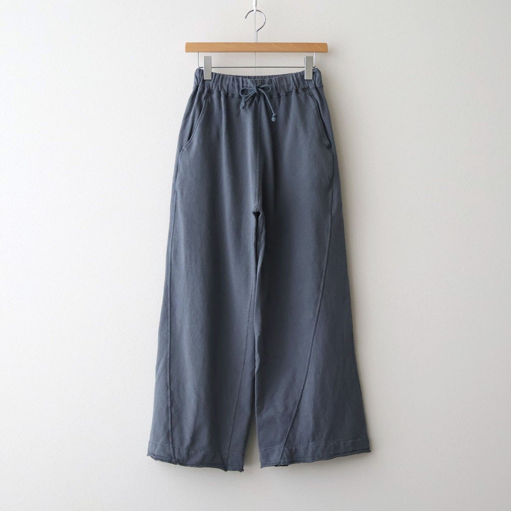 UNFIL｜cotton open-end yarn terry wide sweat pants #steel blue [WXSP-UW120]｜TAMAYA-GROUP店