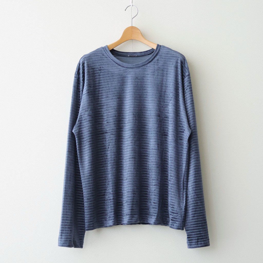 INSCRIRE｜Velour Border Long Sleeve Tee #BLUE [I26SS-CUT13]