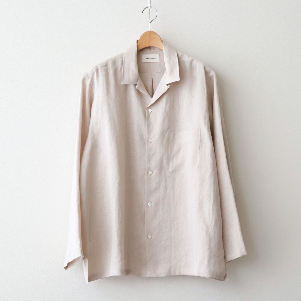 MARKAWARE｜COMFORT FIT OPEN COLLAR SHIRT #TAUPE [A26A22SH02C]