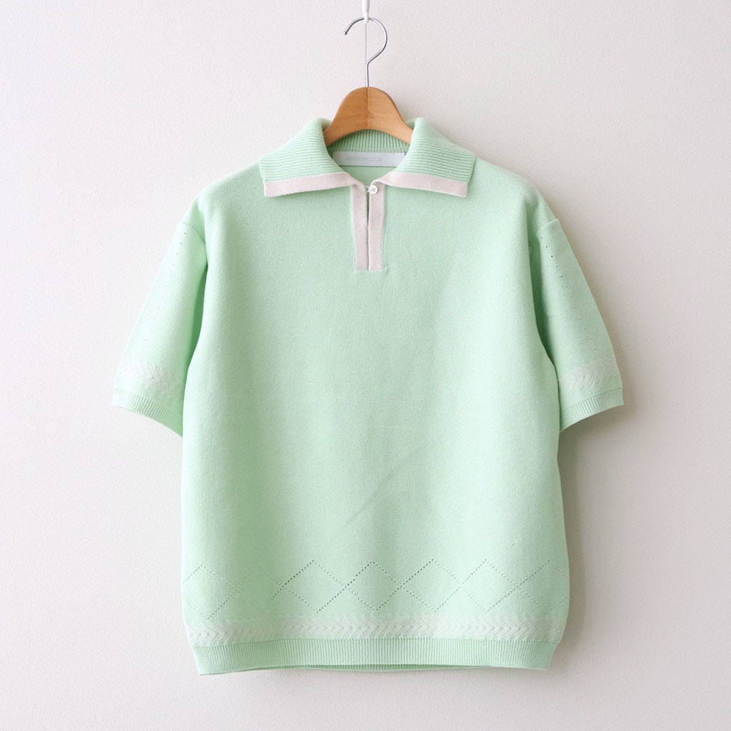ASEEDONCLOUD｜Kafusho Polo Knit #Pale green [261808]