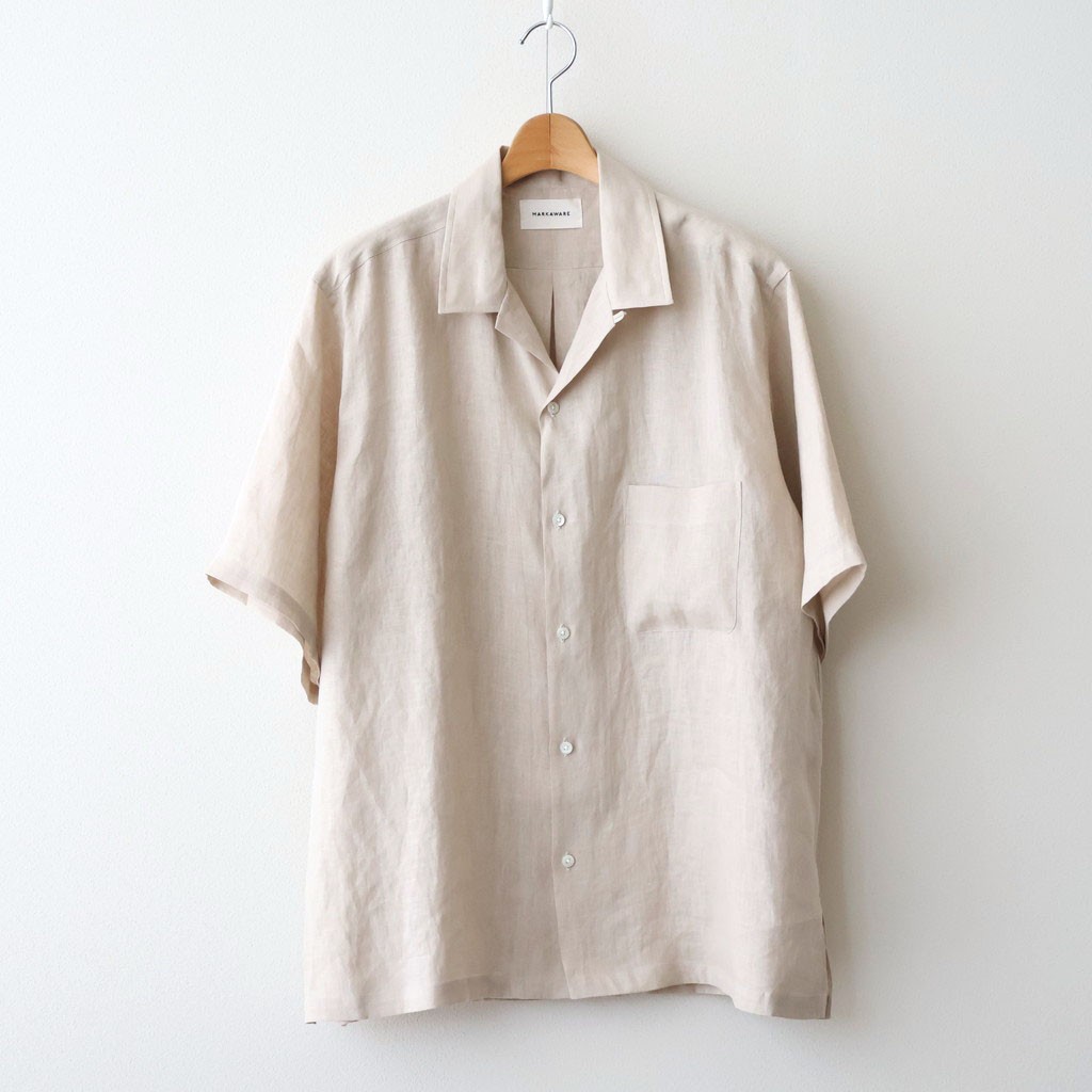 MARKAWARE｜NEW OPEN COLLAR S/S SHIRT #TAUPE [A26B05SH01B]