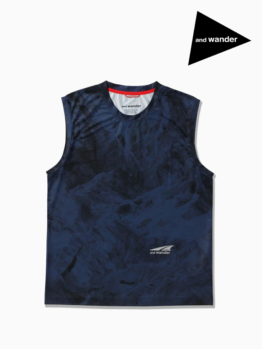 and wander アンドワンダー｜Altra×and wander graphic tank top #navy/120 [6164504] アル虎×アンドワンダー グラフィック 貯蔵タンクいの一番