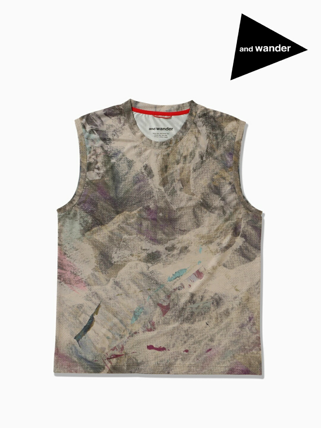 and wander アンドワンダー｜Altra×and wander graphic tank top #beige/040 [6164504] アル虎×アンドワンダー グラフィック 貯蔵タンクいの一番