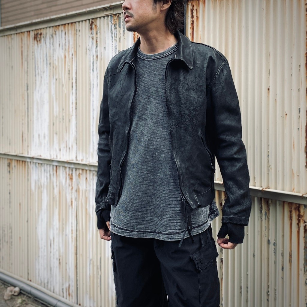 MINUS｜Skin Jacket (VEGETABLE TANNING PIG LEATHER) #BLACK [M-P2-LW1]｜TAMAYA-GROUP店