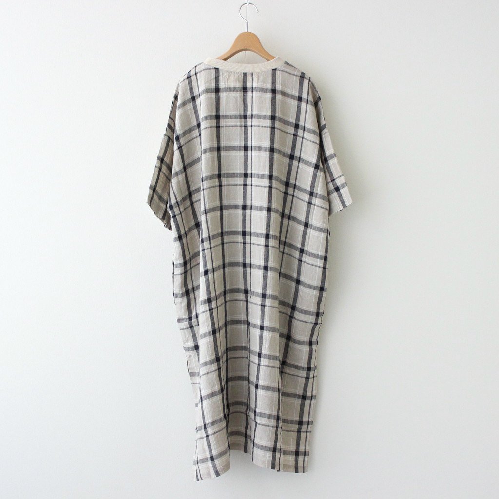 正規取扱店 三重県四日市市のセレクトショプ Dokodo Harvesty Short ハーベスティ メンズウェア Short Sleeves Long Smock 1 60 Linen Plaid Beige 2102 Tamaya Group店