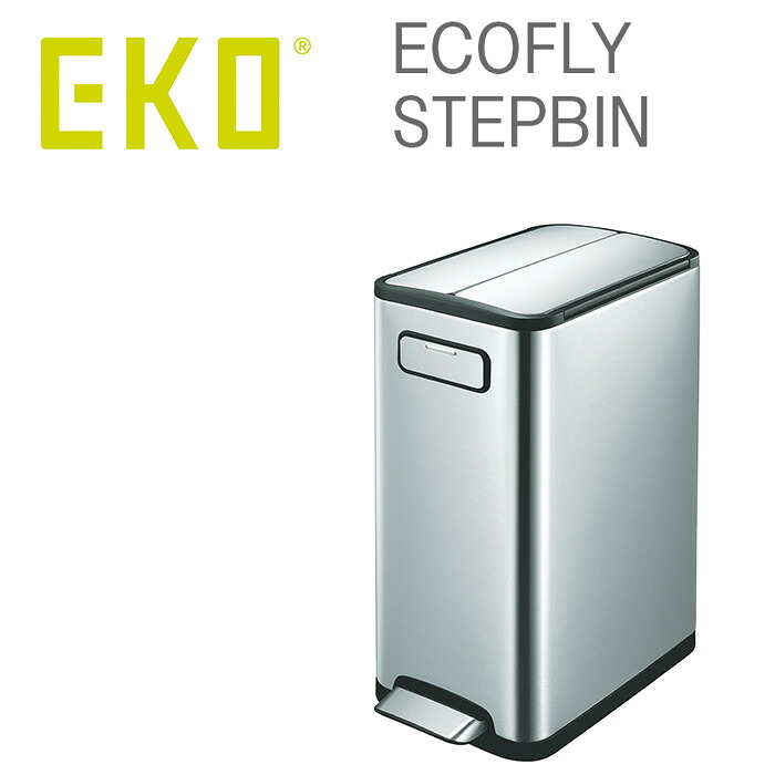 【正規販売店】 EKO ゴミ箱 エコフライ ステップビン 30リットル EK9377MT-30L | キッチン ステンレス キャスター付き スリム ふた付き ペダル 介護用 ダストボックス ごみ箱 オムツ おむつ 蓋つき ゴミ袋 見えない コンパクト すき間 ペダル式 隙間 密閉 一人暮らし｜EUセレクション