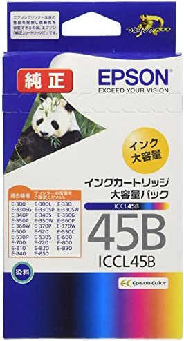 【ポイント2倍】 【クーポン付】 エプソン 純正 インクカートリッジ パンダ ICCL45B カラー4色一体型 大容量 送料無料