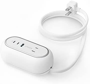 【ポイント2倍】 【クーポン付】 アンカー Anker 615 USB Power Strip (GaNPrime 65W)（USBタップ 電源タップ AC差込口 2口 USB-C 2ポート USB-A 1ポート 延長コード Power Delivery対応】 iPhone iPad Pro MacBook Pro Android 各種 その他機器対応（ホワイト） 送料無料