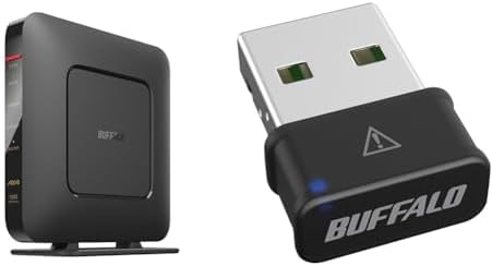 【ポイント2倍】 【クーポン付】 バッファローWiFi ルーター無線LAN Wi-Fi 6 11ax / 11ac AX1800 573+1201Mbps LANケーブル同梱 WSR-1800AX4P/NBK + WiFi 無線LAN コンパクト 866Mbps/433Mbps 11ac/n/a/g/b USB 2.0 WPA3 WI-U2-866DM/N