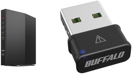 【ポイント2倍】 【クーポン付】 バッファロー WiFi ルーター 無線 LAN Wi-Fi 6 11ax AX3000 2,401+573Mbps WSR-3000AX4P/NBK + WiFi 無線LAN 子機 アダプター 866Mbps/433Mbps 11ac/n/a/g/b USB 2.0 WPA3 WI-U2-866DM/N