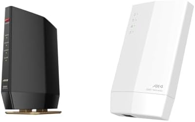 【ポイント2倍】 【クーポン付】 バッファロー WiFi 無線LAN Wi-Fi 6 11ax AX6000 4803+1147Mbps WSR-6000AX8P/NMB + WiFi 無線LAN 中継機 Wi-Fi 6 11ax AX3000 2401+573Mbps WPS 薄型 コンセント直挿し 内蔵アンテナ WEX-3000AX4/N