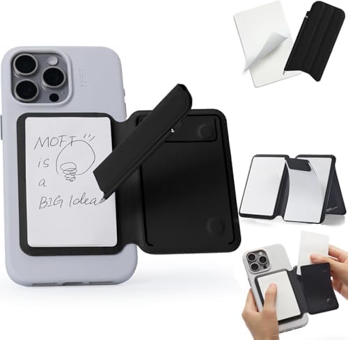 【ポイント2倍】 【クーポン付】 スマホスタンド モフト インスピレーションスタンド&ノート 折りたたみボールペン MagSafe対応 iPhone 16/15/14/13/12シリーズ対応 ノートパッド付け 全機種対応 軽量 折りたたみ 手書き/(ジェットブラック)