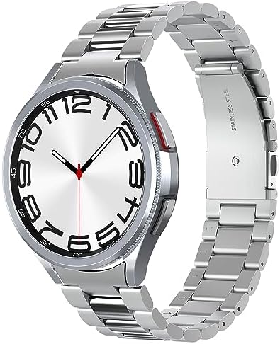 【尖んがり2倍】 【引き換え証付】 Spigen Galaxy Watch 6 Classic 47粍 ダンス楽隊 ステンレス鋼製 合わせる可 合わせる物の具付き添い人 取り替えっこ胴締め チェーン店 金属元素 3連 胴締め 今めかしい 今めかしい・填まるAMP06489 (しろがね色)