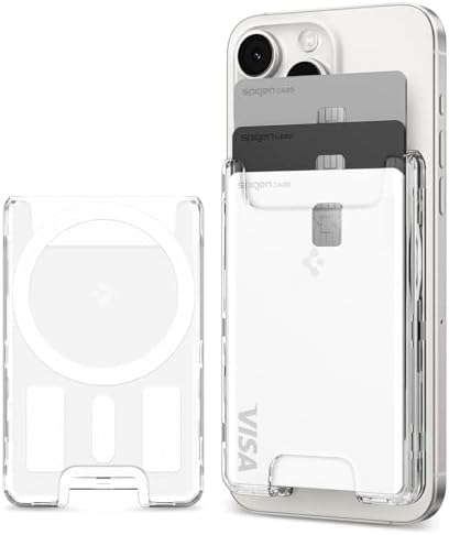 【ポイント2倍】 【クーポン付】 [Spigen] MagSafe対応 カードケース 最大 3 枚 滑り止めグリップ iPhone 15, iPhone 14, iPhone 13, iPhone 12 対応 マグネット AFA07148 (クリスタル・クリア)