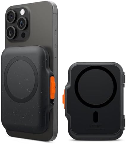 【ポイント2倍】 【クーポン付】 [Spigen] MagSafe対応カードケース 最大6枚カード 貴重品 収納可能 強力な磁力 iPhone16/15/14/13/12 シリーズ対応 マグネット式ウォレット ミニマリスト向け TinTap マグフィット（ブラック）