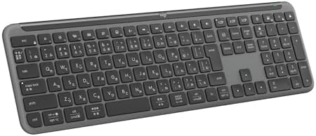 【500円引クーポン付】 ロジクール SIGNATURE SLIM ワイヤレス キーボード K950GR 薄型 静かなタイピング Bluetooth Logi Bolt ワイヤレスキーボード テンキー 無線 Easy-Switch 日本語配列 電池寿命36ケ月 Windows Mac Chrome Android K950 グラファイト 国内正規品