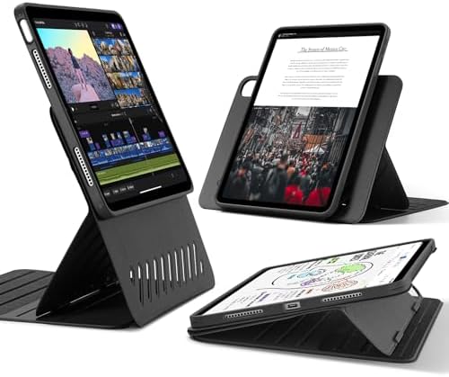 【ポイント2倍】 【クーポン付】 ESR iPad Air 11インチ ケース M2 (2024、第6世代)、iPad Air 第5/4世代 ケース(2022/2020)専用 取外し可能なマグネットカバー付き Pencil Pro/USB-C完全対応 Shiftシリーズ ブラック
