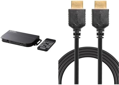 【200円引クーポン付】+HDMIケーブルセットエレコム HDMI4画面分割機 マルチビューワー 2K60Hz(1920×1080) 4入力1出力 DH-SW2KMV41BK &エレコム HDMI ケーブル 長い 5m ハイスピード黒 DH-HD14ER50BK