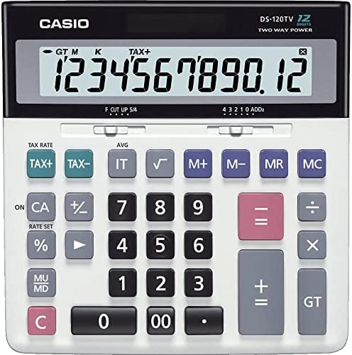 【ポイント2倍】 【クーポン付】 カシオ スタンダード電卓 税計算・加算器方式 デスクタイプ 12桁 DS-120TW 送料無料