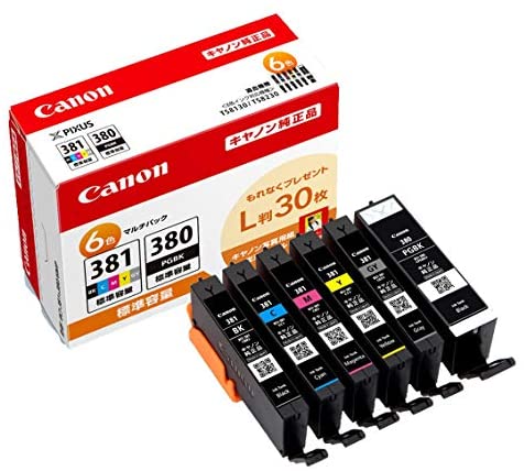 【ポイント2倍】 【クーポン付】 Canon 純正 インクカートリッジ BCI-381(BK/C/M/Y/GY)+380 6色マルチパック 送料無料