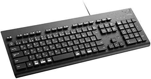 【ポイント2倍】 【クーポン付】 エレコム 洗える キーボード 有線 防水 IPX5対応 メンブレン フルサイズ テンキー付 抗菌 ブラック 送料無料