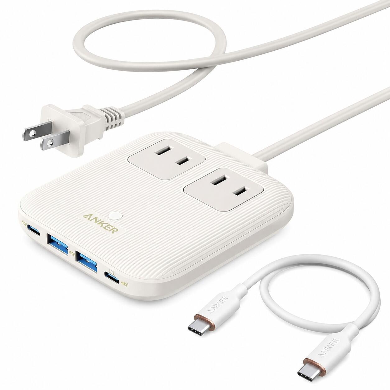 【ポイント2倍】 【クーポン付】 Anker Nano Charging Station (6-in-1, 67W) & Anker PowerLine III Flow USB-C & USB-C ケーブル(ホワイト) 送料無料|モデラート ガジェットショップ