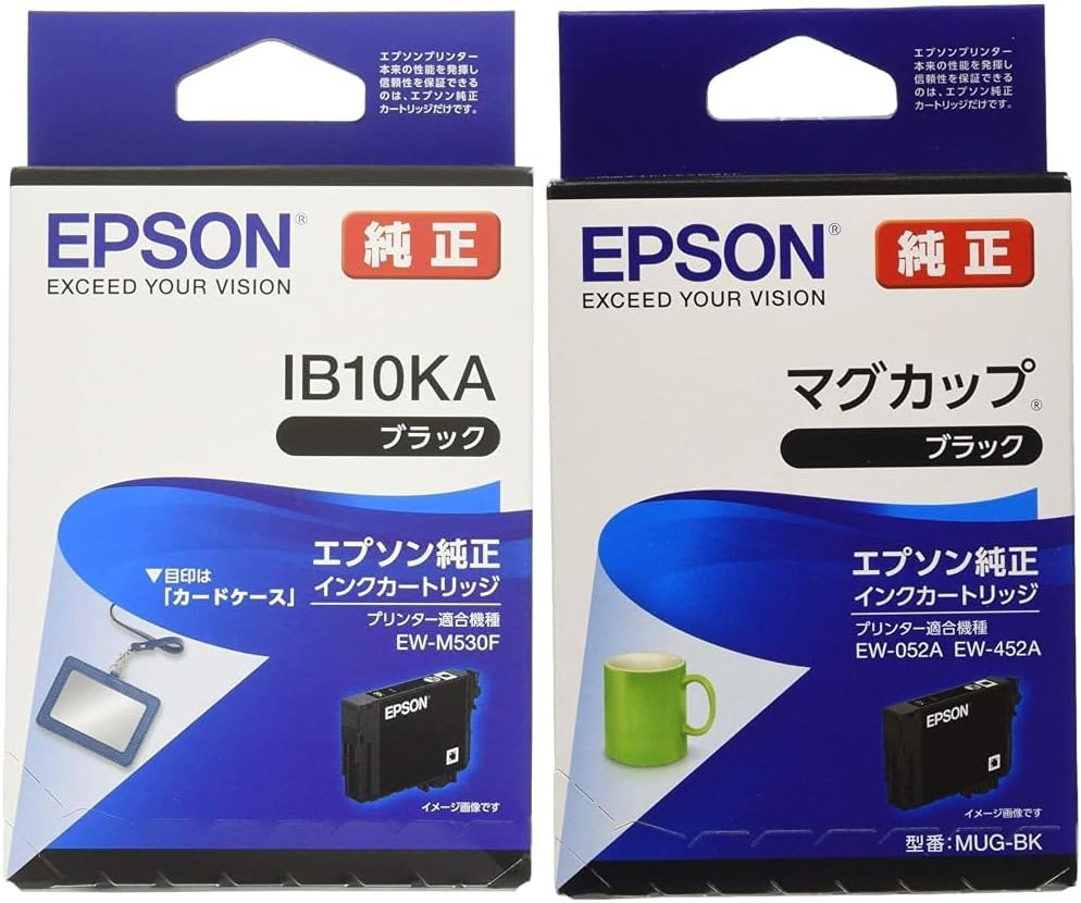 【ポイント2倍】 【クーポン付】 【セット買い】エプソン 純正 インクカートリッジ カードケース IB10KA ブラック + 純正 インクカートリッジ マグカップ MUG-BK ブラック　送料無料