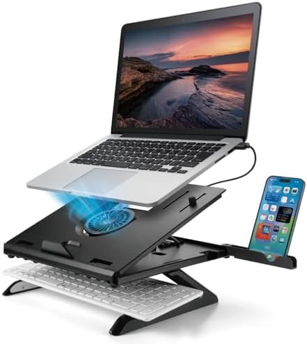 【ポイント2倍】 【クーポン付】 エレコム ノートPCスタンド 冷却ファン付き 折りたたみ 高さ8段階調整 スマホスタンド付き ~15.6インチ対応 ブラック PCAWLTSFANH8BK