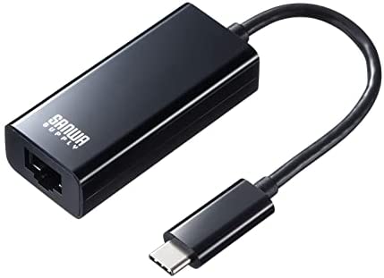 【ポイント2倍】 【クーポン付】 サンワサプライ USB3.2 TypeC-LAN変換アダプタ(ブラック) USB-CVLAN2BKN 送料無料