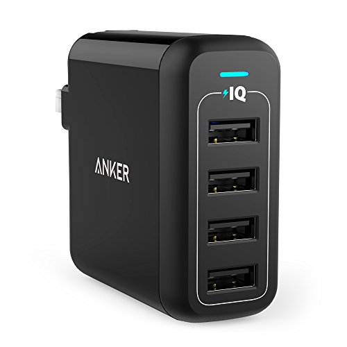 【ポイント2倍】 【クーポン付】 アンカー Anker 充電器 PowerPort 4 (40W 4ポート USB急速充電器) / PowerIQ搭載 / 折りたたみ式プラグ搭載】iPhone&Android各種対応 (ブラック) 送料無料