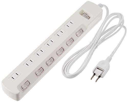 【ポイント2倍】 【クーポン付】 エレコム 電源タップ 一括&個別スイッチ 省エネ スイングプラグ 6個口 2m ホワイト T-E7A-2620WH 送料無料