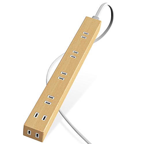 【ポイント2倍】 【クーポン付】 エレコム 電源タップ 雷ガード 6個口 木目調 1m オーク材 ECT-0201O 送料無料