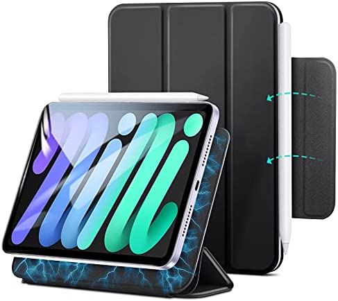 【ポイント2倍】 【クーポン付】 ESR iPad mini6 ケース 2021 マグネットケース iPad mini6 カバー 8.3インチ 2021モデル 強力磁気吸着 オートスリープ/ウェイク対応 Pencil 2対応 スリム 軽量 手触りがいい カバー ブラック 送料無料