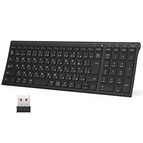 【ポイント2倍】 【クーポン付】 iClever キーボードワイヤレスキーボード JIS基準 日本語配列 超薄型 テンキー付き 無線 2.4G キーボード 送料無料