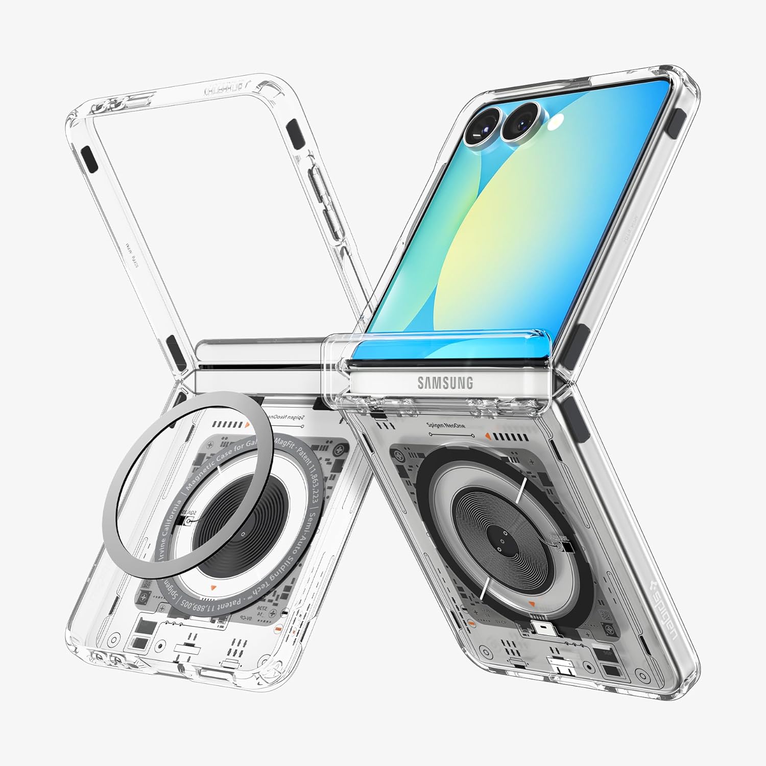 【尖んがり2倍】 【200円引引き換え証付】 Spigen 【築き上げる18年の科学技術力】Galaxy Z Flip7 入れもの せつ然たる 蝶つがい保護すること MagFit相応う 耐衝撃 米軍MIL標準尺度 澄み切った ウルトラハイブリッド・プロ・マグフィット ACS09560 (ネオ・壱） 貨物輸送無料