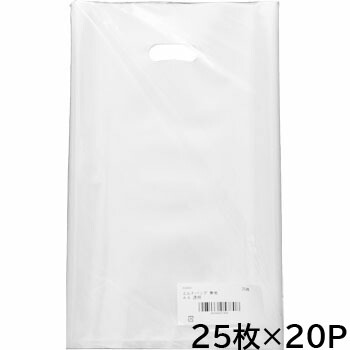エルＦバック無地　Ａ４透明　25枚×20Ｐ 手提げ袋 パンフレット カタログ 透明袋 Ａ4サイズ 透明 小判抜き ケース