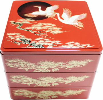 楽天市場】重箱 6寸 一段 / お重 二羽鶴 おせち じゅうばこ 名入れ可