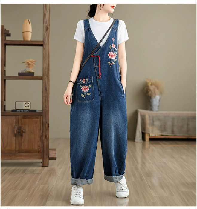 楽天市場】サロペット レディース かわいい 刺繍 オーバーオール 秋