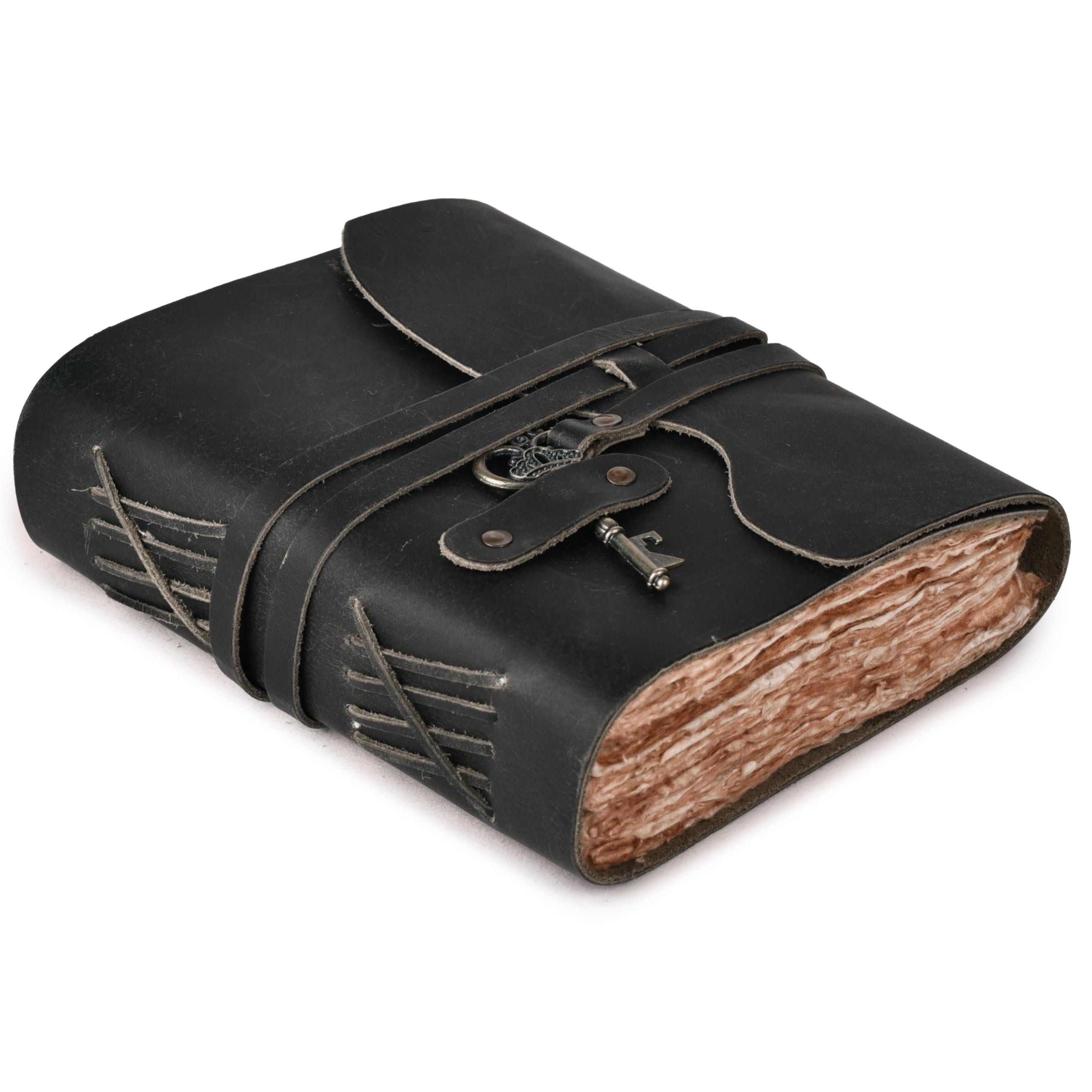 【送料無料】LEATHER VILLAGE ヴィンテージレザージャーナル - ヴィンテージレザー綴じジャーナル レディース メンズ ? ハンドメイド｜modern
