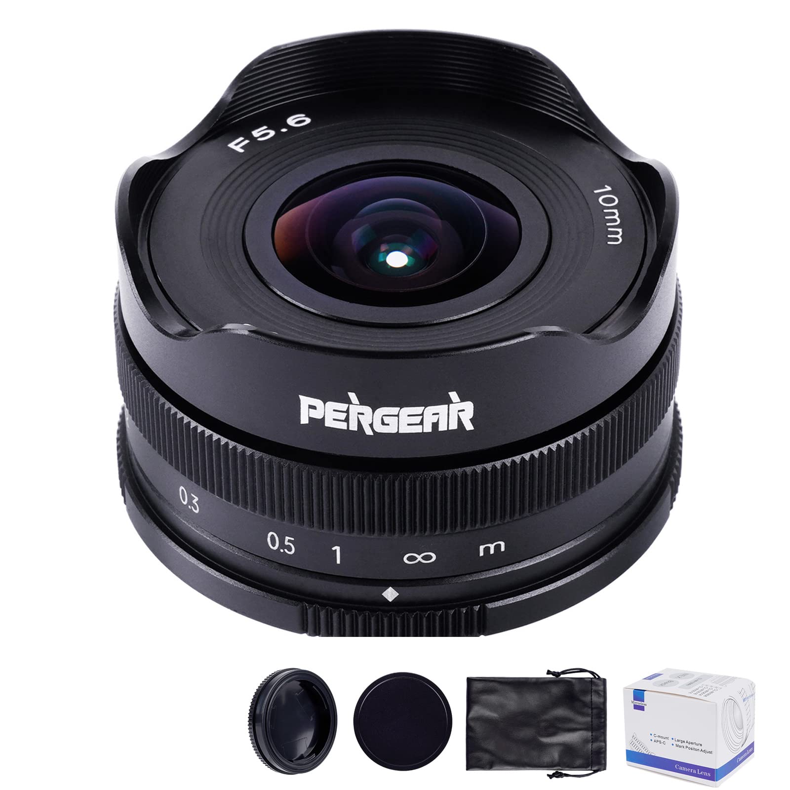 【送料無料】Pergear 10mm F5.6 パンケーキ魚眼レンズ APS-C Sony EマウントカメラA6300 A6500 A6600 A7S A7II A7III A7R2 A7S2 A7R3 A7|modern
