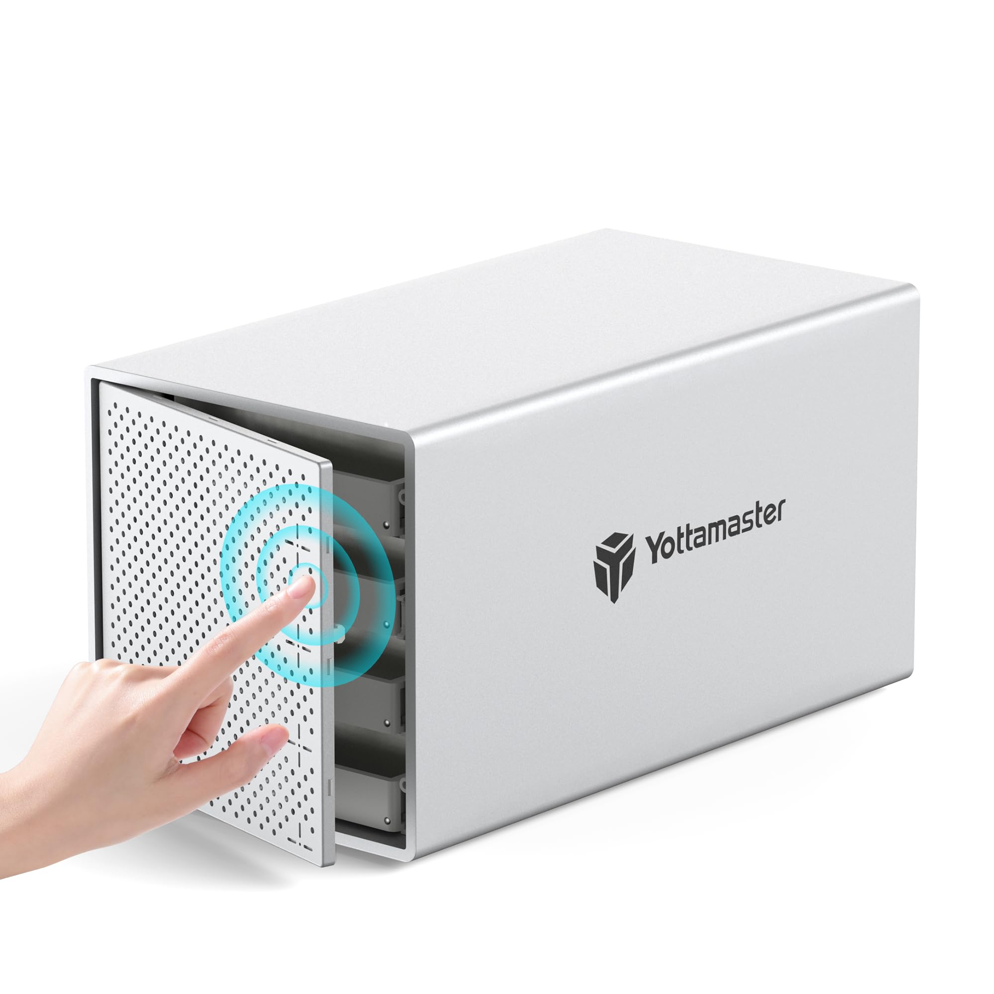 【送料無料】Yottamaster 4台HDDケース 3.5/2.5インチSATA HDD/SSD対応 最大22TB&times;4 USB 3.2 Gen1 Type-C接続 アルミ製 80mm静音ファン｜modern