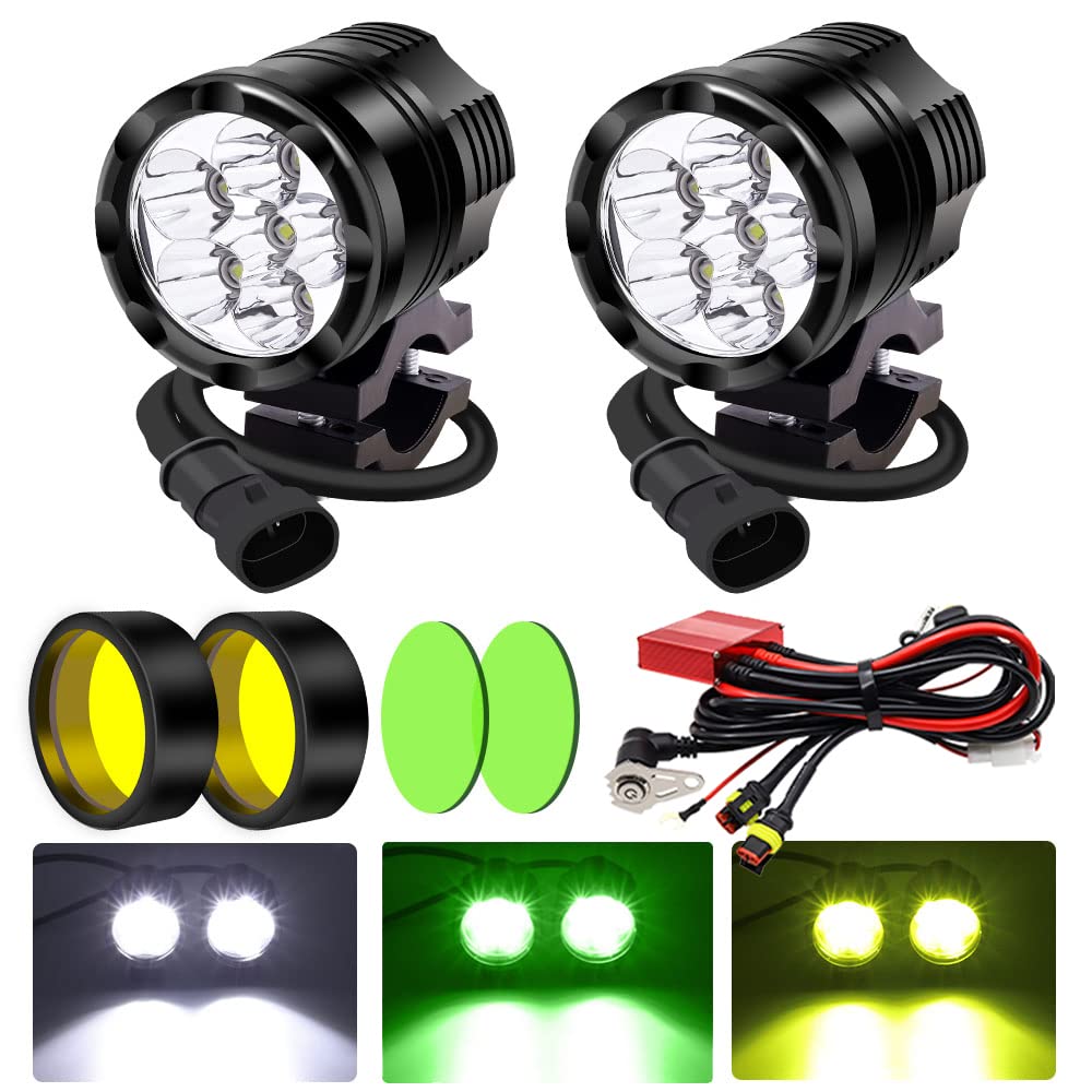【送料無料】X-STYLE バイク フォグランプ led ハーネスキット 3色 60W ヘッドライト 補助灯 12V 24V兼用 高輝度 防水 超長寿命 ワーク｜modern