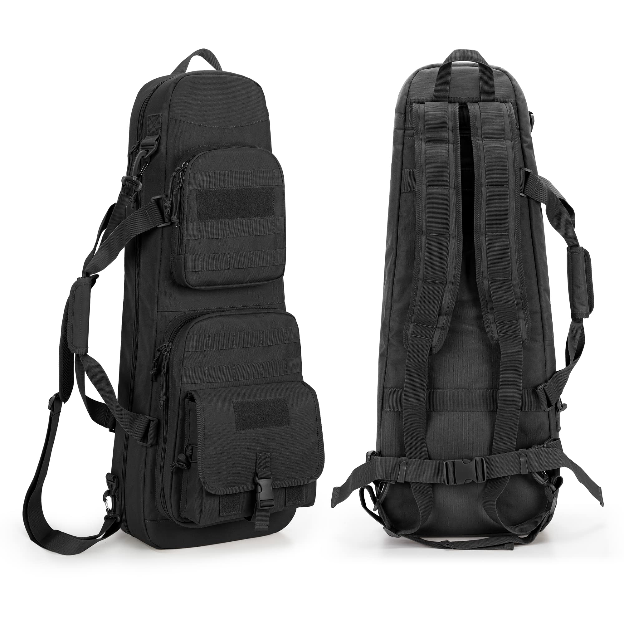 【送料無料】DSLEAF ガンケース 2丁収納 28インチ/70cm対応 ライフルケース ダブル ライフルバッグ リュック 大容量 ガンバッグ｜modern